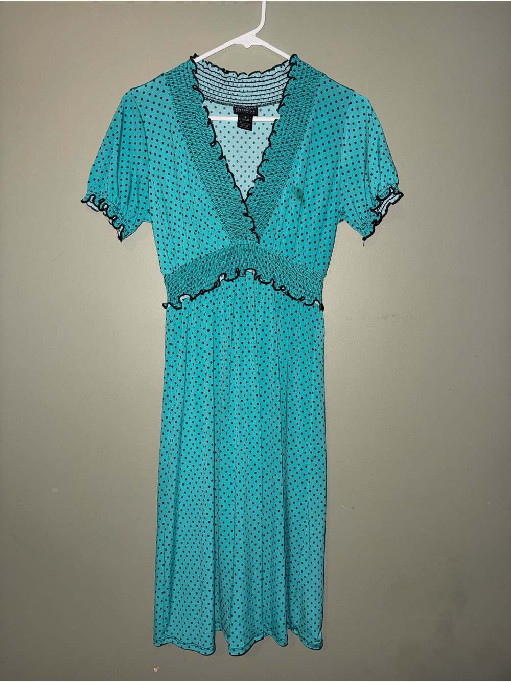 Enfocus Studio Turquoise Polka Dot Midi Dress